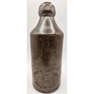 James Howard Of Ardwick Antique Engraved Ginger Beer Bottle Horse And Rider Logo